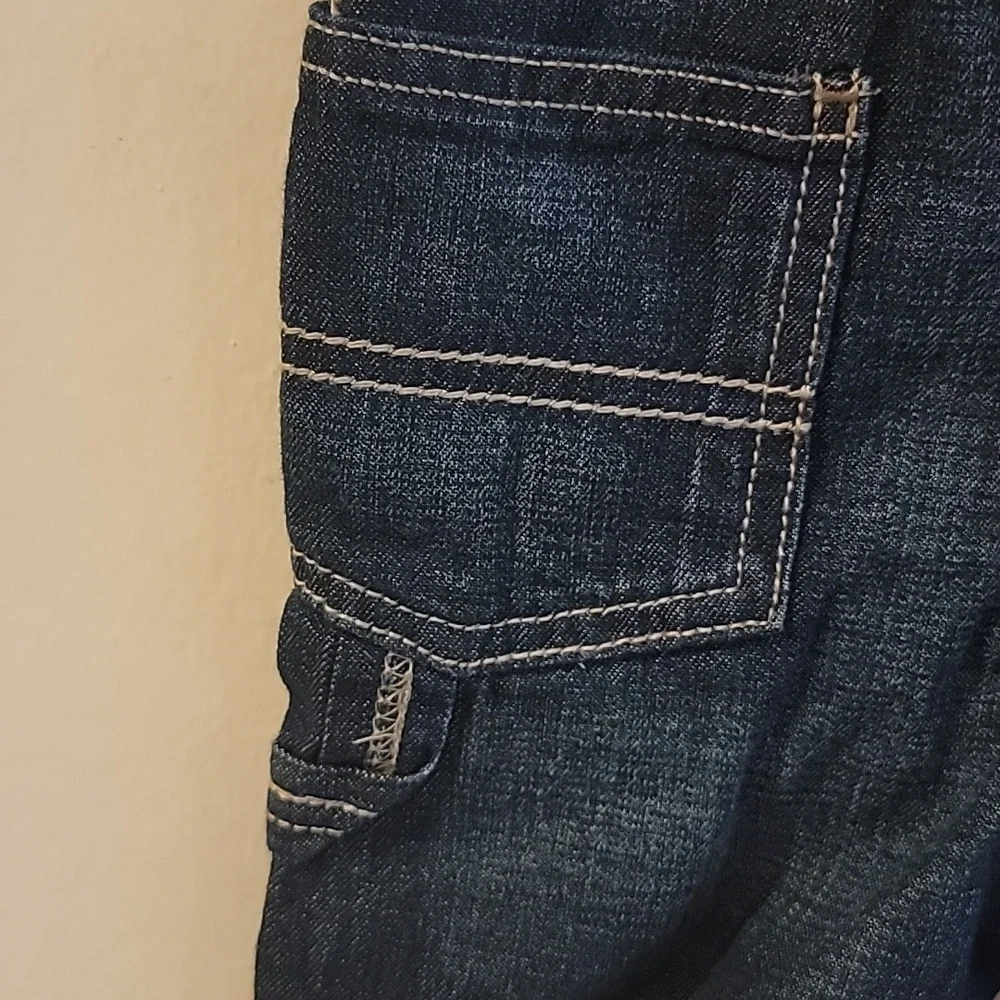 Oshkosh b'gosh 18 month denim chambray jeans overalls shorts painter pockets